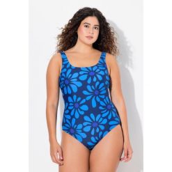 Damskie Kostium kąpielowy kwiaty bez miękkich miseczek okrągły dekolt. Niebieskie stroje jednoczęściowe damskie Ulla Popken, plus size, bez wzorów, plus size. W wyprzedaży za 159.99 zł.