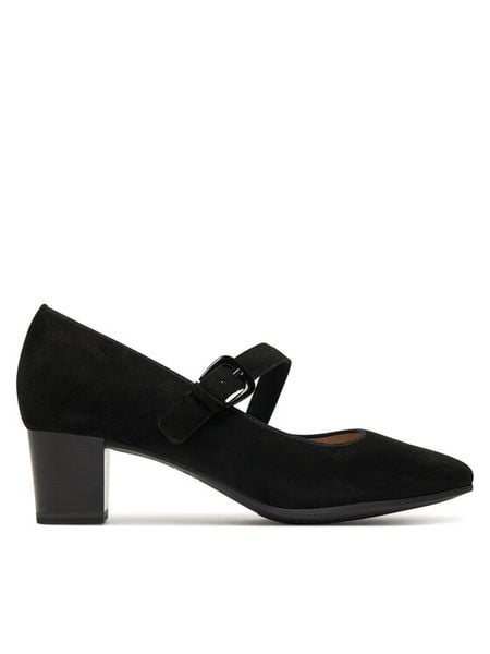 Caprice Czółenka 9-22307-45 Czarny. Czarne czółenka damskie Caprice, bez wzorów, ze skóry, bez obcasa. Za 226.99 zł.