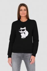 KARL LAGERFELD Czarna bluza Ikonik 2.0 Choupette Sweat. Czarne bluzy bez kaptura damskie Karl Lagerfeld, xs. W wyprzedaży za 639.99 zł.