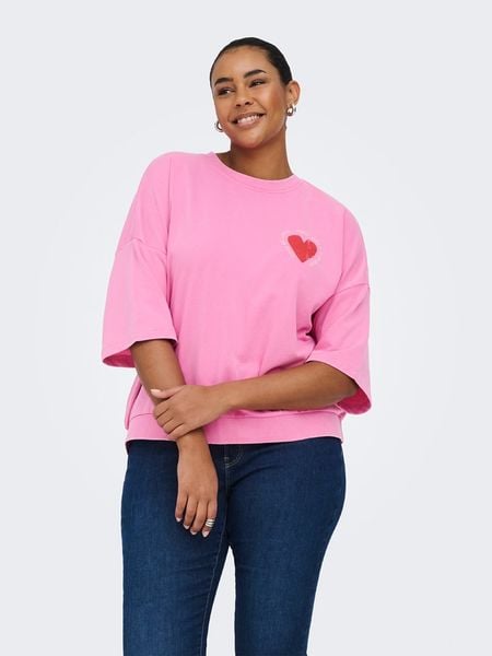 ONLY Koszulka w kolorze jasnoróżowym rozmiar: S-42/44. Różowe bluzki damskie Only, s, bez wzorów, z bawełny, bez kołnierzyka. Za 110.81 zł.