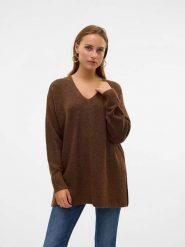 Vero Moda Sweter w kolorze brązowym rozmiar: S. Brązowe swetry klasyczne damskie Vero Moda, s, bez kołnierzyka. Za 61.46 zł.