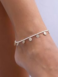 Luja Bijoux Pozłacana bransoletka z elementami ozdobnymi na kostkę rozmiar: onesize. Żółte bransoletki damskie Luja Bijoux, pozłacane. Za 41.79 zł.