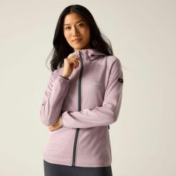 Damska bluza z kapturem i rozciągliwym zamkiem błyskawicznym Ferna Marl Midlayer. Niebieskie bluzy z kapturem damskie Regatta, m, z materiału. Za 169.99 zł.