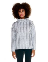 Szary damski sweter Leone z warkoczami. Szare swetry klasyczne damskie LEONE 1947 APPAREL, l, z dzianiny, bez kołnierzyka. Za 168.36 zł.