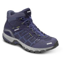 Buty turystyczne męskie Quebec Mid z membraną Gore - Tex. Niebieskie buty trekkingowe męskie MEINDL, z gore-texu, bez zapięcia, trekkingowe, gore-tex. Za 999.90 zł.