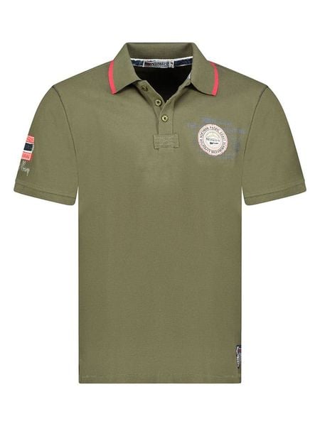 Geographical Norway Koszulka polo "Kilsvik" w kolorze zielonym rozmiar: XXL. Zielone koszulki polo męskie Geographical Norway, xxl, bez wzorów, z bawełny, bez ramiączek. Za 74.46 zł.