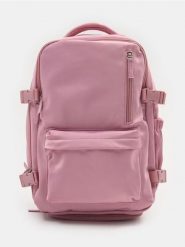 Podróżny nylonowy plecak - różowy. Czerwone plecaki damskie Sinsay, bez wzorów, z nylonu. Za 89.99 zł.