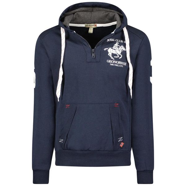 Bluza męska Geographical Norway FOLTON EO MEN 100, granatowa (WW4783H). Niebieskie bluzy z kapturem męskie Geographical Norway, na jesień, m, z bawełny. Za 149.00 zł.
