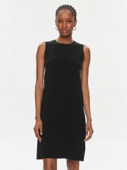 Calvin Klein Sukienka dzianinowa Extra Fine Wool Shift Dress K20K206899 Czarny Regular Fit. Czarne sukienki damskie CALVIN KLEIN, xs, bez wzorów, z bawełny, bez kołnierzyka, bez ramiączek. Za 499.99 zł.