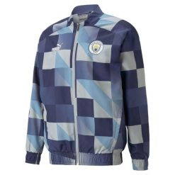 Męska kurtka Puma Manchester City Prematch, szara. Szare kurtki treningowe męskie Puma, m, bez wzorów, z materiału, na fitness i siłownię. Za 321.99 zł.