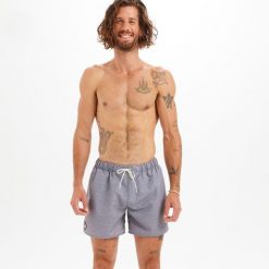 Spodenki surfingowe męskie Olaian 100 Heather 15". Brązowe kąpielówki męskie OLAIAN, l, bez wzorów, z materiału. Za 49.99 zł.