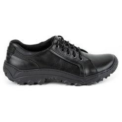 KOMODO Buty męskie trekkingowe skóra 636 czarne. Czarne buty trekkingowe męskie na jesień, z jeansu, bez zapięcia. Za 367.89 zł.