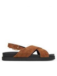 ONLY Shoes Sandały Onlminnie 2 15253212 Brązowy. Brązowe sandały damskie ONLY Shoes, bez wzorów, ze skóry, bez obcasa, na płaskiej podeszwie. Za 109.99 zł.
