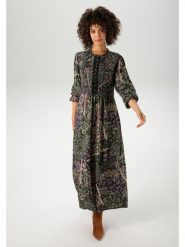 Aniston Sukienka w kolorze czarno-zielonym rozmiar: 48. Czarne sukienki damskie Aniston, bez wzorów, z wiskozy, bez kołnierzyka, bez ramiączek, maxi. Za 113.99 zł.