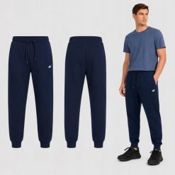 SPODNIE MĘSKIE DRESOWE 4F SPORTOWE DRESY JOGGERY NIEBIESKIE. Niebieskie spodnie sportowe męskie 4f, z bawełny. Za 159.99 zł.