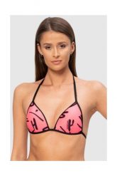 MOSCHINO Różowa góra od bikini w litery. Czerwone bikini damskie MOSCHINO, bez wzorów. W wyprzedaży za 249.99 zł.