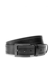 Semi Line Pasek Męski P8236-0 Czarny. Czarne paski męskie Semi-line, bez wzorów, ze skóry. Za 49.99 zł.