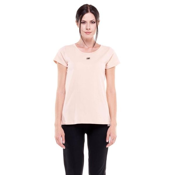 Koszulka na co dzień na siłownię. Brązowe bluzki sportowe damskie LEONE 1947 APPAREL, bez wzorów, z bawełny, bez kołnierzyka. W wyprzedaży za 62.12 zł.