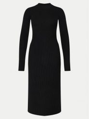 STAUD Sukienka dzianinowa Ramona R24F2208WN Czarny Slim Fit. Czarne sukienki damskie STAUD, m, bez wzorów, z dzianiny, bez kołnierzyka, bez ramiączek. Za 1,089.00 zł.