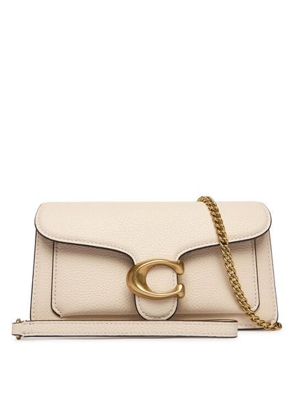 Coach Torebka Tabby Chain CBF14 Écru. Białe listonoszki damskie Coach, bez wzorów, ze skóry, bez dodatków. Za 1,164.99 zł.