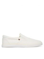 Tommy Hilfiger Tenisówki Th Low Profile Slip On FW0FW09103 Biały. Białe trampki i tenisówki damskie Tommy Hilfiger, bez wzorów, z materiału. Za 289.99 zł.