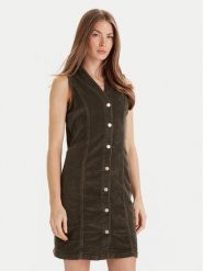 Vero Moda Sukienka codzienna Eden 10333959 Zielony Regular Fit. Zielone sukienki damskie Vero Moda, na co dzień, l, bez wzorów, z bawełny, bez kołnierzyka, bez ramiączek, proste. Za 169.99 zł.