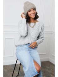 L'armoire de Suzette Sweter w kolorze szarym rozmiar: 34/36. Szare swetry klasyczne damskie L'armoire de Suzette, l, ze splotem, bez kołnierzyka. Za 113.36 zł.