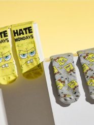 Skarpetki z bawełną 2 pack SpongeBob - wielobarwny. Skarpetki męskie Sinsay, bez wzorów, z bawełny. Za 15.99 zł.