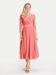Swing Sukienka koktajlowa 5AE29100 Pomarańczowy Regular Fit. Brązowe sukienki damskie Swing, bez wzorów, z syntetyku, wizytowe, bez kołnierzyka, bez ramiączek. Za 749.99 zł.