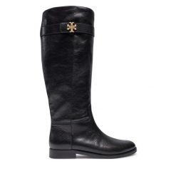 Kozaki Tory Burch. Czarne kozaki damskie Tory Burch, bez obcasa, na płaskiej podeszwie. Za 2,879.00 zł.