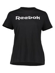 Reebok Koszulka w kolorze czarnym rozmiar: S. Czarne bluzki damskie Reebok, s, bez wzorów, z bawełny, bez kołnierzyka, bez ramiączek. Za 61.46 zł.