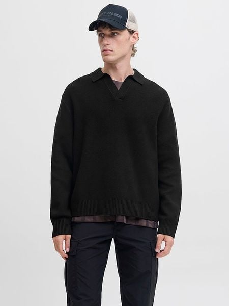 Jack & Jones Sweter w kolorze czarnym rozmiar: XXL. Czarne swetry męskie Jack & Jones, xxl, bez wzorów, bez kołnierzyka. Za 113.36 zł.
