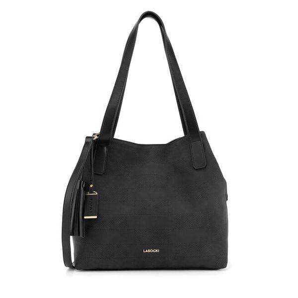 Torebka Lasocki. Czarne torebki klasyczne damskie Lasocki, bez wzorów, bez dodatków. Za 199.99 zł.