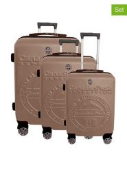 Canadian Peak 3-częściowy zestaw "Stanisleak" w kolorze jasnobrązowym rozmiar: onesize. Brązowe walizki Canadian Peak, bez wzorów, z materiału. Za 404.99 zł.