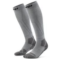Wysokie skarpety hikingowe damskie kompresyjne z lekką amortyzacją CEP. Szare skarpetki damskie CEP, bez wzorów, z elastanu. Za 209.00 zł.