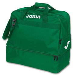 Torba sportowa treningowa na ramię Joma Training III z kieszenią na buty. Zielone torby męskie na ramię Joma, bez wzorów, z materiału, na ramię. Za 119.99 zł.