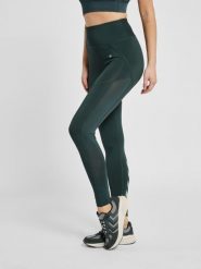 Damskie legginsy z wysoką talią Hummel hmlnorma. Zielone legginsy sportowe damskie HUMMEL, na jesień, xs, bez wzorów, z jersey, z podwyższonym stanem, na fitness i siłownię. Za 149.50 zł.
