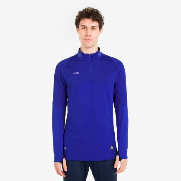 Bluza piłkarska Kipsta CLR półsuwak. Niebieskie bluzy bez kaptura męskie KIPSTA, xl, z materiału. Za 129.99 zł.