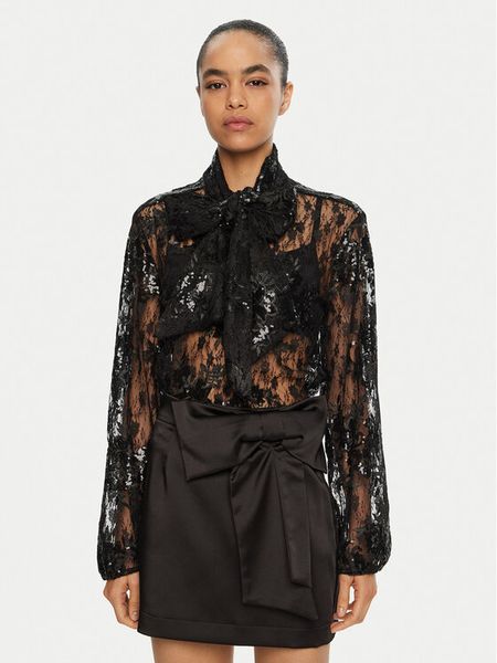 Kontatto Bluzka AI2025 Czarny Regular Fit. Czarne bluzki damskie Kontatto, bez wzorów, z syntetyku, bez ramiączek. Za 399.99 zł.