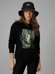 Bluza dresowa loose bez kaptura damska 4F 4FRSS26TSWSF2837. Czarne bluzy bez kaptura damskie 4f, l, z bawełny. Za 91.99 zł.