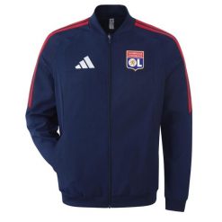 Kurtka prezentacyjna OL 2026/27. Niebieskie kurtki treningowe męskie Adidas, l, bez wzorów, z materiału, na fitness i siłownię. Za 359.50 zł.