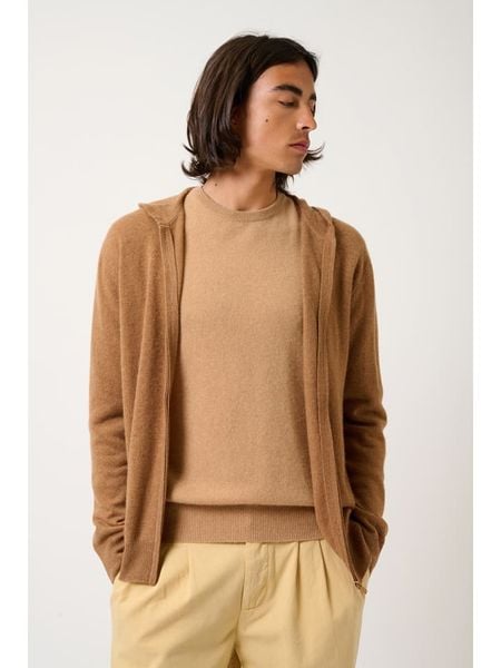 AUTHENTIC CASHMERE Kaszmirowy kardigan "Neurre" w kolorze jasnobrązowym rozmiar: M. Brązowe kardigany męskie AUTHENTIC CASHMERE, m, bez wzorów, z kaszmiru, bez kołnierzyka. Za 456.99 zł.