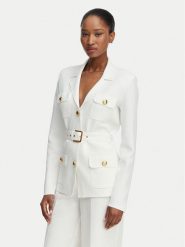 Elisabetta Franchi Marynarka MK-10B-62E2-V600 Kremowy Slim Fit. Białe marynarki i żakiety damskie Elisabetta Franchi, bez wzorów, z poliamidu. Za 2,549.00 zł.