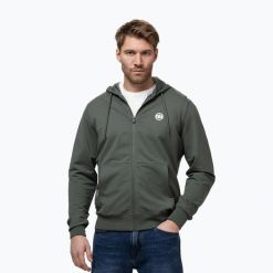 Bluza męska Pitbull Nugget Small Logo Hooded Zip. Zielone bluzy z kapturem męskie PITBULL, m, z bawełny. Za 239.99 zł.