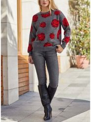 LA Angels Sweter w kolorze szaro-czerwonym rozmiar: S. Czerwone swetry klasyczne damskie LA Angels, s, bez kołnierzyka. Za 156.98 zł.