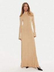 IVY OAK Sukienka dzianinowa Kourtney IO113144 Beżowy Slim Fit. Brązowe sukienki damskie Ivy & Oak, m, bez wzorów, z dzianiny, bez kołnierzyka, bez ramiączek. Za 759.99 zł.