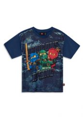 Koszulka dziecięca LEGO Ninjago Taffy 302, granatowa. Niebieskie koszulki dziewczęce LEGO, bez wzorów, z bawełny, bez ramiączek. Za 49.49 zł.