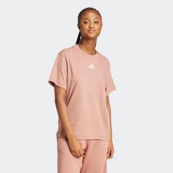 Koszulka damska ADIDAS. Białe t-shirty damskie Adidas, l, bez wzorów, z bawełny, bez kołnierzyka. W wyprzedaży za 99.99 zł.