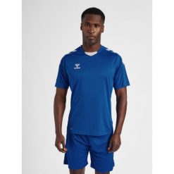Koszulka piłkarska z krótkim rękawem męska Hummel Core XK Poly Jersey S/S. Niebieskie t-shirty sportowe męskie HUMMEL, m, z jersey, bez ramiączek, do piłki nożnej. Za 128.00 zł.