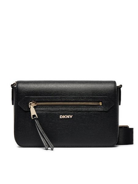 DKNY Torebka Bryant Ave Md Flap C R42E3E21 Czarny. Czarne listonoszki damskie DKNY, bez wzorów, ze skóry, bez dodatków. Za 619.99 zł.